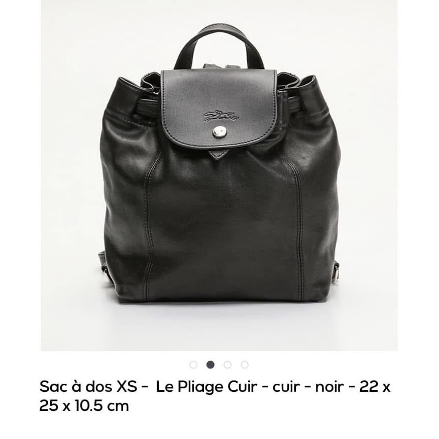 全新 Longchamp 小羊皮 後背包 深藍色-細節圖2