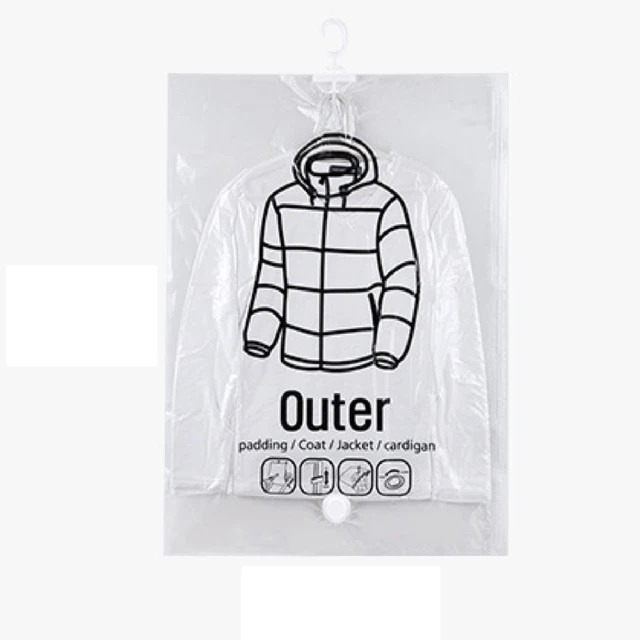 67cmx90cm 吊掛式真空衣物壓縮袋 側拉懸掛衣式真空壓縮袋(收納外套 收納防塵 衣櫥衣櫃防塵袋)-細節圖6