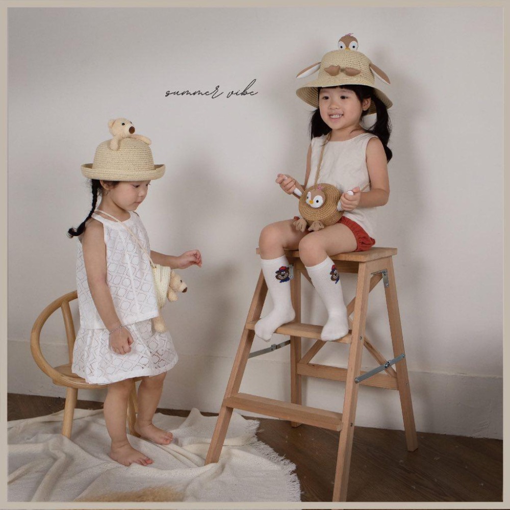 兒童藤編帽小企鵝藤編帽-咖啡色-細節圖2