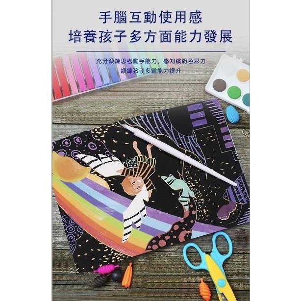 英國Flower monaco炫彩童話故事刮畫-小紅帽/拇指姑娘/自然樂園(刮畫/手作/DIY/兒童炫彩刮畫紙）-細節圖7