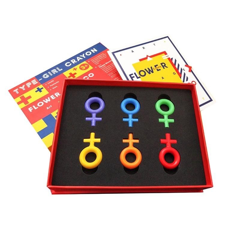 英國 Flower monaco女寶寶蠟筆禮盒 6/12 色(蠟筆/可水洗蠟筆/無毒蠟筆/造型蠟筆/禮物）-細節圖2