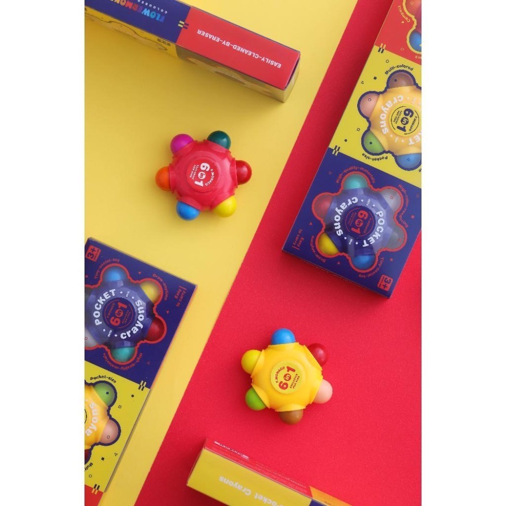 熱銷商品優惠價 英國正版 Flower monaco  口袋蠟筆套組(高效清潔/蠟筆/方便攜帶/可擦拭蠟筆/多色)-細節圖2
