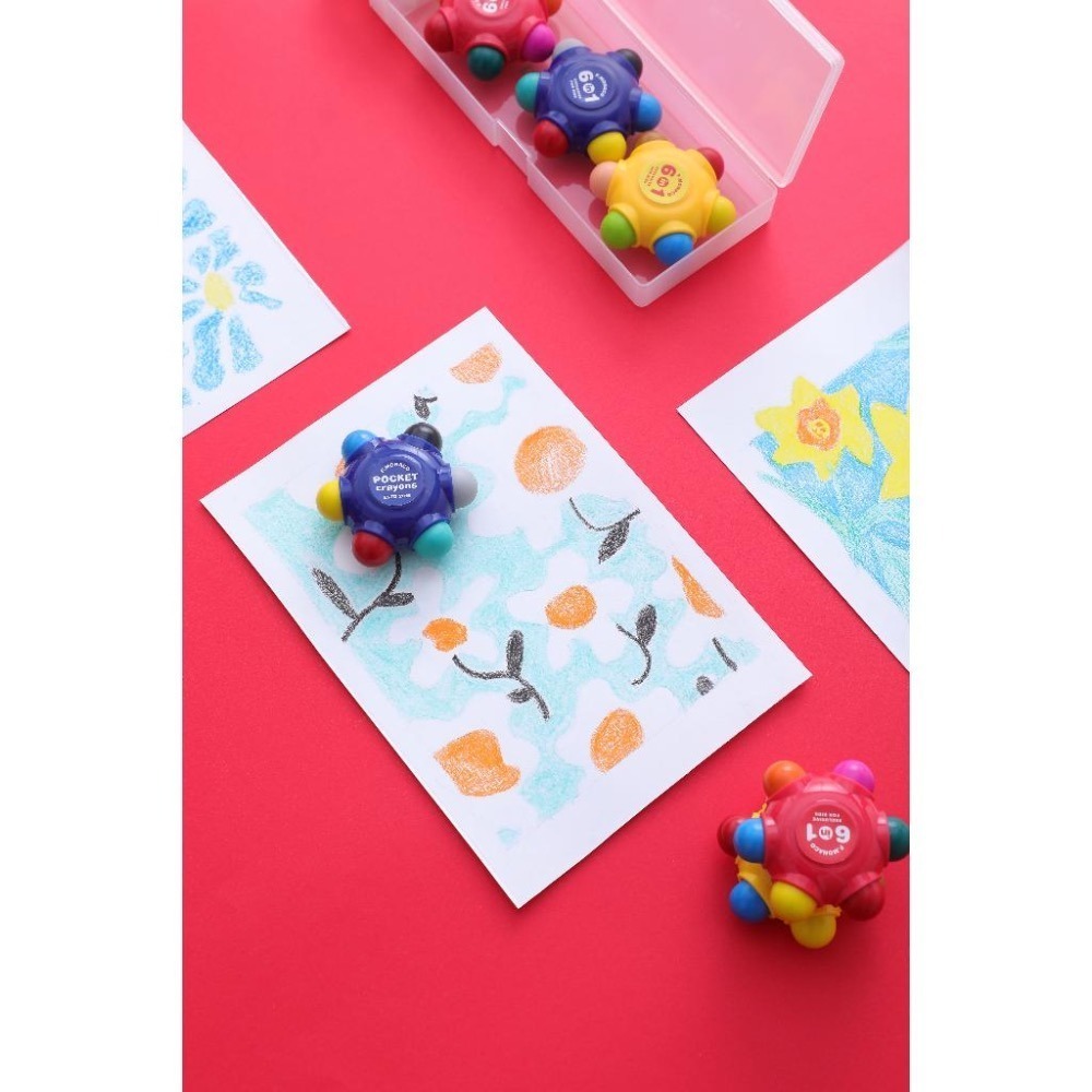 熱銷商品優惠價 英國正版 Flower monaco  口袋蠟筆套組(高效清潔/蠟筆/方便攜帶/可擦拭蠟筆/多色)-細節圖4