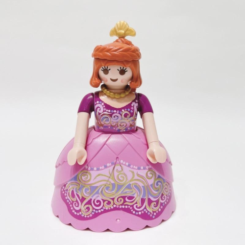 2014 Playmobil 摩比 5476 盒裝天鵝公主 粉紫澎裙 金色項鍊 辮子頭冠 金色髮飾