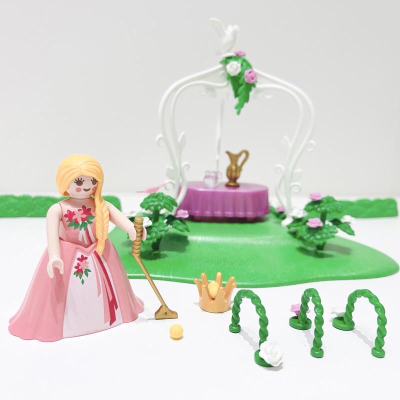 2021 Playmobil 摩比 70819 公主花園 金球 高爾夫 澎裙公主 花園中庭 餐桌 金色茶壺 皇冠-細節圖2