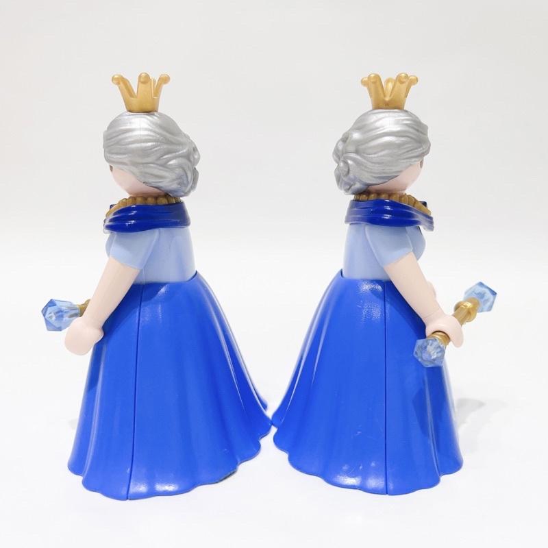 2014 Playmobil 摩比 6378 老皇后 銀色包頭 藍色手杖 藍色澎裙 金色項鍊 金色皇冠-細節圖2