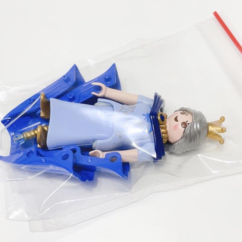 2014 Playmobil 摩比 6378 老皇后 銀色包頭 藍色手杖 藍色澎裙 金色項鍊 金色皇冠-細節圖3