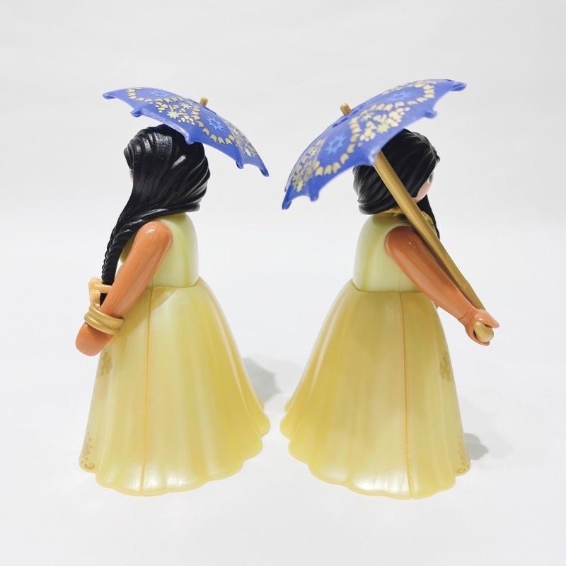 2020 Playmobil 人偶包18代 70370 印度公主 藍色陽傘 澎裙  髮飾 換上淺膚色的頭與手更漂亮-細節圖2