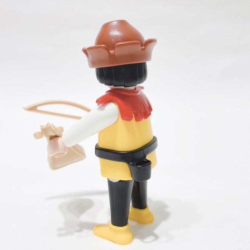 Playmobil 中世紀樂手 維多利亞時代 小丑領 管絃樂器 黑色腰帶 黃色上衣-細節圖2