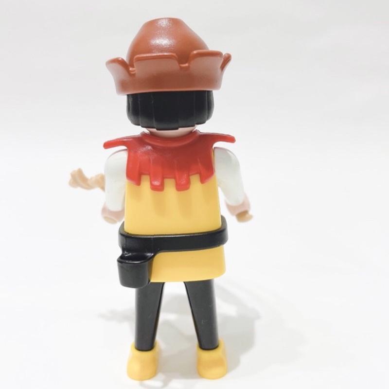 Playmobil 中世紀樂手 維多利亞時代 小丑領 管絃樂器 黑色腰帶 黃色上衣-細節圖3