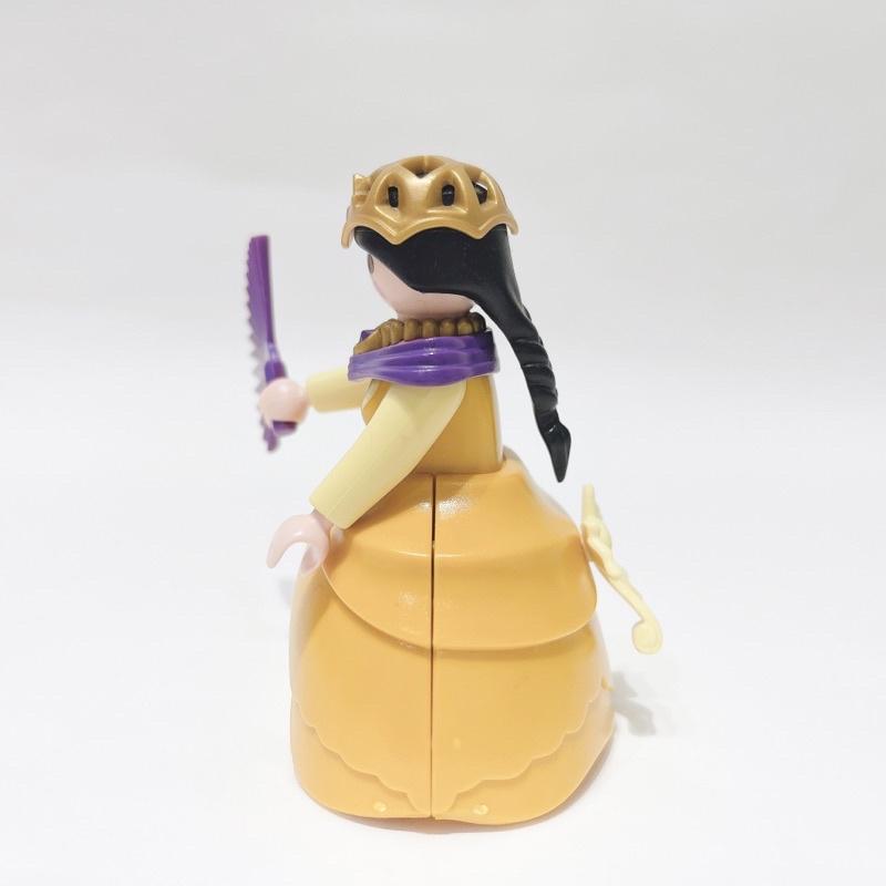 2007 Playmobil 摩比 4657 盒裝皇后 金色頭紗 黃色澎裙 紫色扇子 鵝黃色蝴蝶結-細節圖2