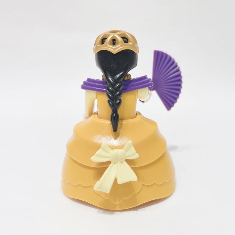 2007 Playmobil 摩比 4657 盒裝皇后 金色頭紗 黃色澎裙 紫色扇子 鵝黃色蝴蝶結-細節圖3