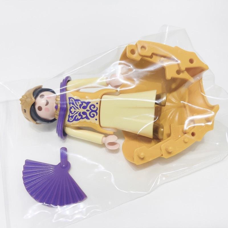 2007 Playmobil 摩比 4657 盒裝皇后 金色頭紗 黃色澎裙 紫色扇子 鵝黃色蝴蝶結-細節圖4