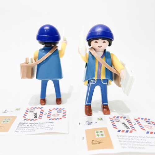 2020 Playmobil 人偶包18代 70370 女郵遞員 郵差 側背包 藍色和尚帽 背心 信件 咪咪眼