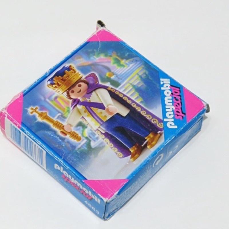 2007 Playmobil 4663 Royal King 皇家國王 藍冠 紫色披風 胖國王 權杖-細節圖2