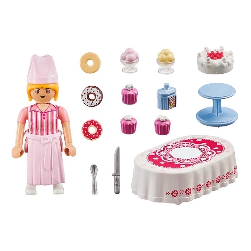 2021 Playmobil 70381-Candy Bar 糖果吧 杯子蛋糕 甜甜圈 冰淇淋 生日蛋糕 雙層甜點架-細節圖2