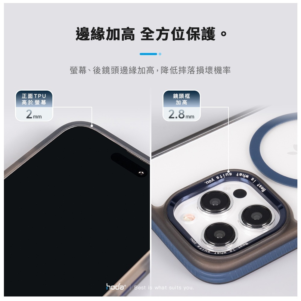 現貨HODA iPhone15/15Plus/15Pro/15ProMax彩石軍規防摔殼magsafe磁吸殼 I15防摔-細節圖3