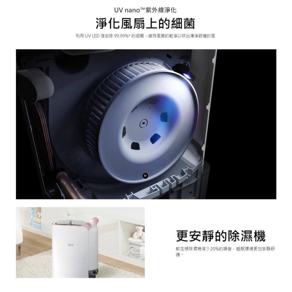 全新現貨 LG 18公升除濕機 MD181QWE0 PuriCare™ 雙變頻除濕機 - 白-細節圖7