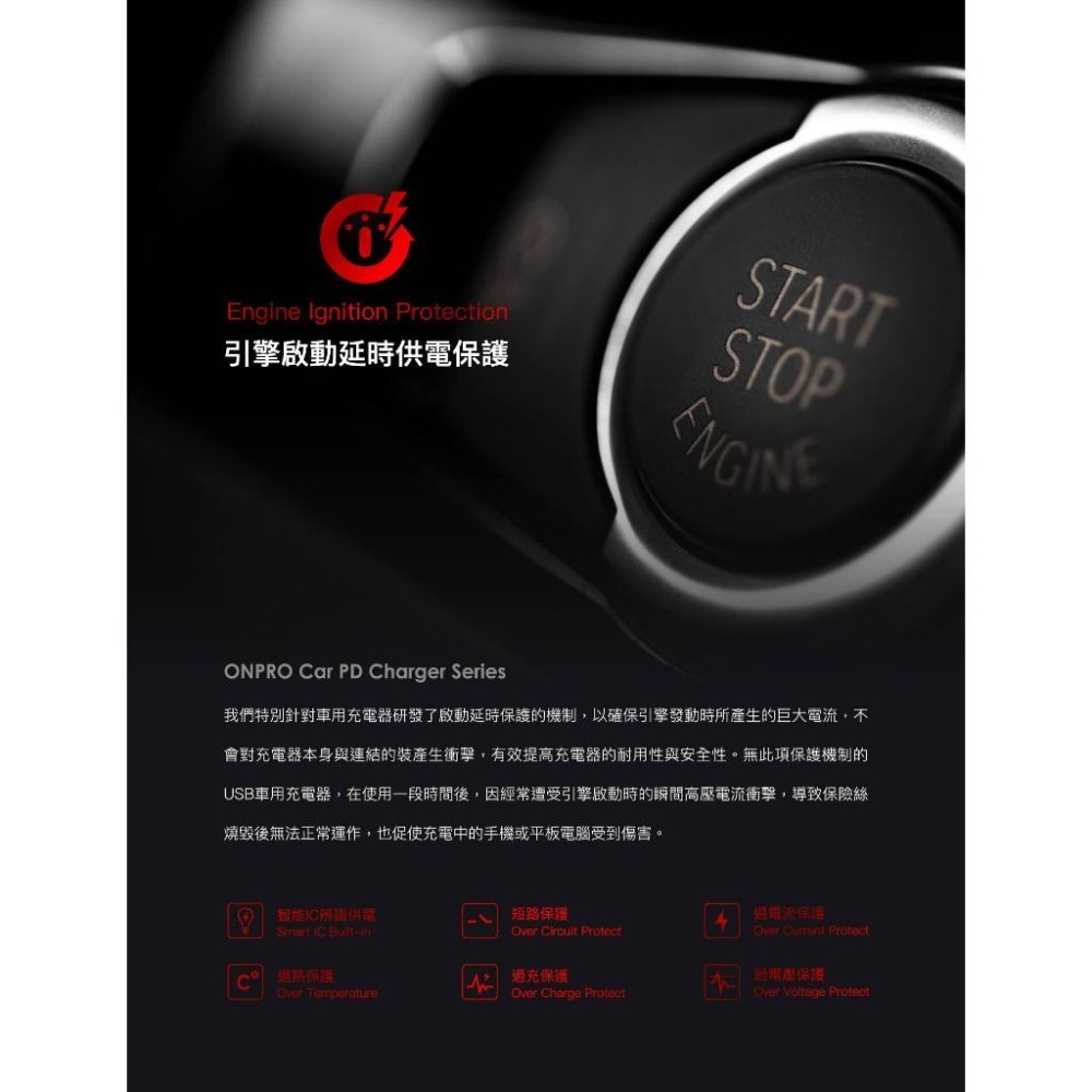 ONPRO GT-PD30MINI PD30W 隱藏式雙USB-C Type-C 迷你車用PD快充車用充電器-細節圖6