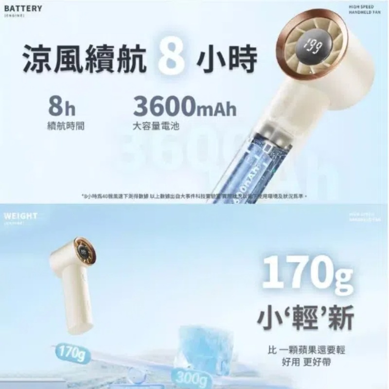 SOTHING 向物高速手持風扇 引擎 (超高速手持風扇 199檔 數顯風扇 隨身風扇)-細節圖3