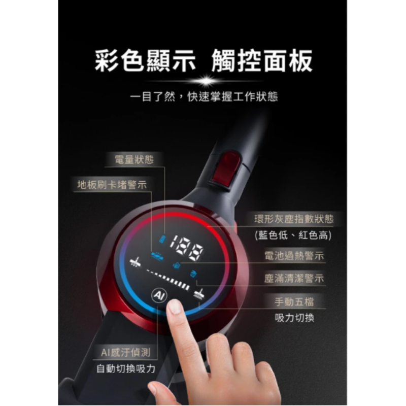 台灣現貨 魔力家M181 可彎折自動AI感測手持式無線吸塵器/HEPA雙濾網(除蹣/大吸力/氣旋)BY01008-細節圖4