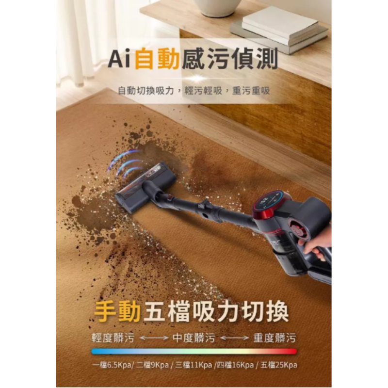 台灣現貨 魔力家M181 可彎折自動AI感測手持式無線吸塵器/HEPA雙濾網(除蹣/大吸力/氣旋)BY01008-細節圖5