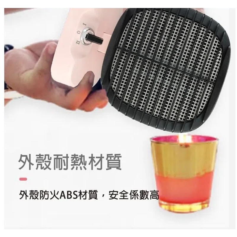 ikiiki伊崎⚡️陶瓷電暖器 IK-HT5201 暖爐 暖風扇 瞬間加熱 陶瓷電暖 防傾倒-櫻花粉IK-HT5201-細節圖8