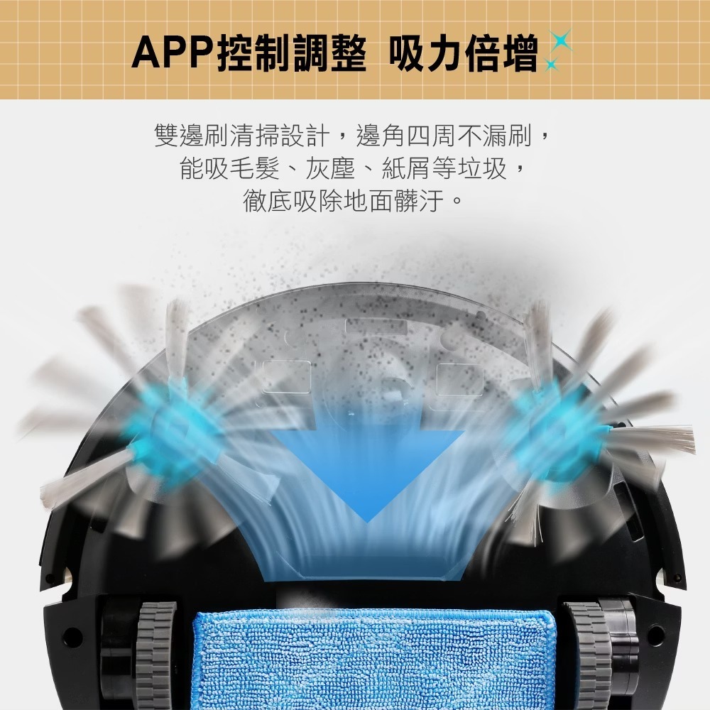 THOMSON⚡️ＷIFI智能掃地機器人TM-SAV57DS 吸+拖二合一 智慧聯網 家用掃地機器人 地板清潔 自動洗地-細節圖7