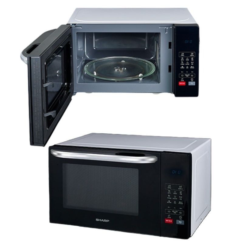 免運 SHARP夏普⚡️25公升微波爐 多功能自動烹調燒烤微波爐 R-T25KG(W) 轉盤式微波爐 夏普微波爐-細節圖2
