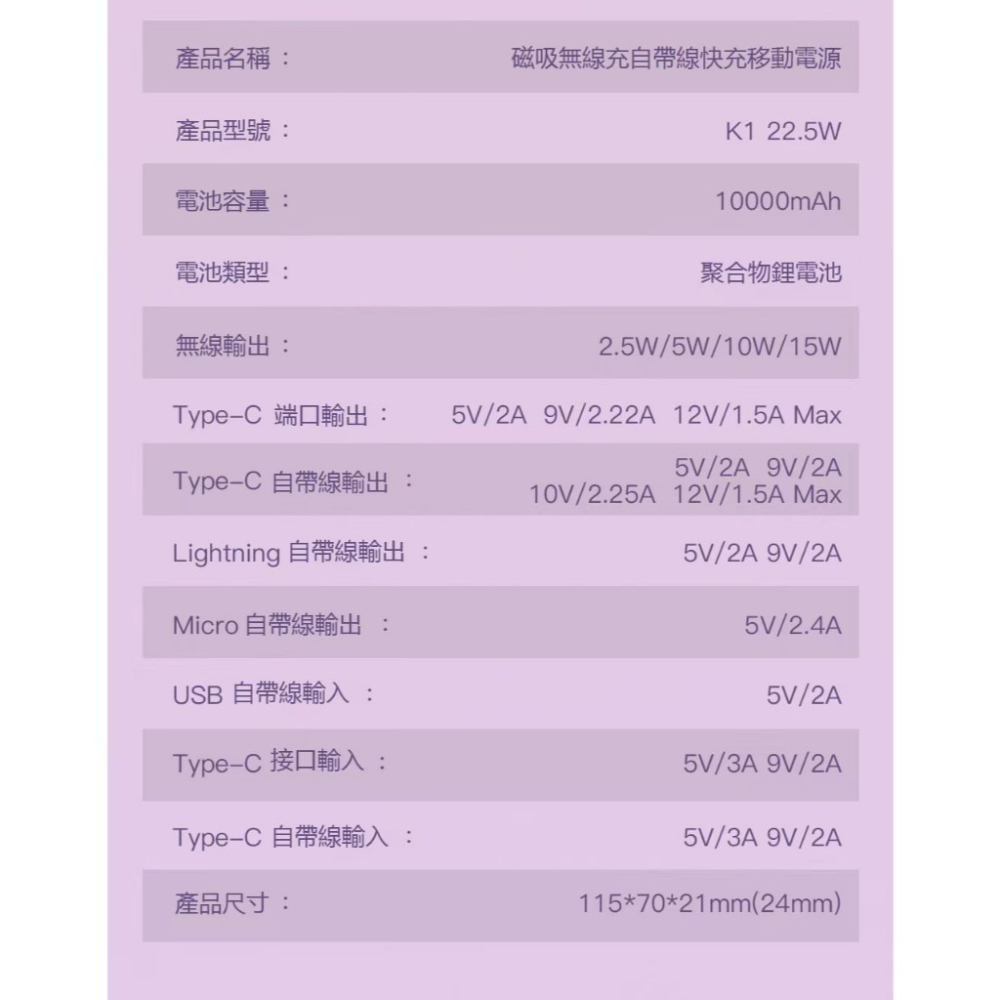 免運 ONAIR⚡️3C/BSMI/WH/NCC檢驗認證 磁吸無線充自帶線快充行動電源_K1 支架行動電源 3C行動電源-細節圖10