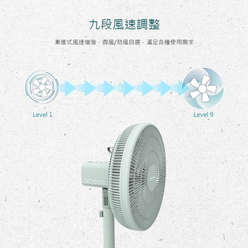 DIKE⚡️14吋遙控擺頭DC智能變頻風扇HLE100 / HLE140 莫蘭迪色電風扇 美型風扇 DC14吋立扇 電扇-細節圖6
