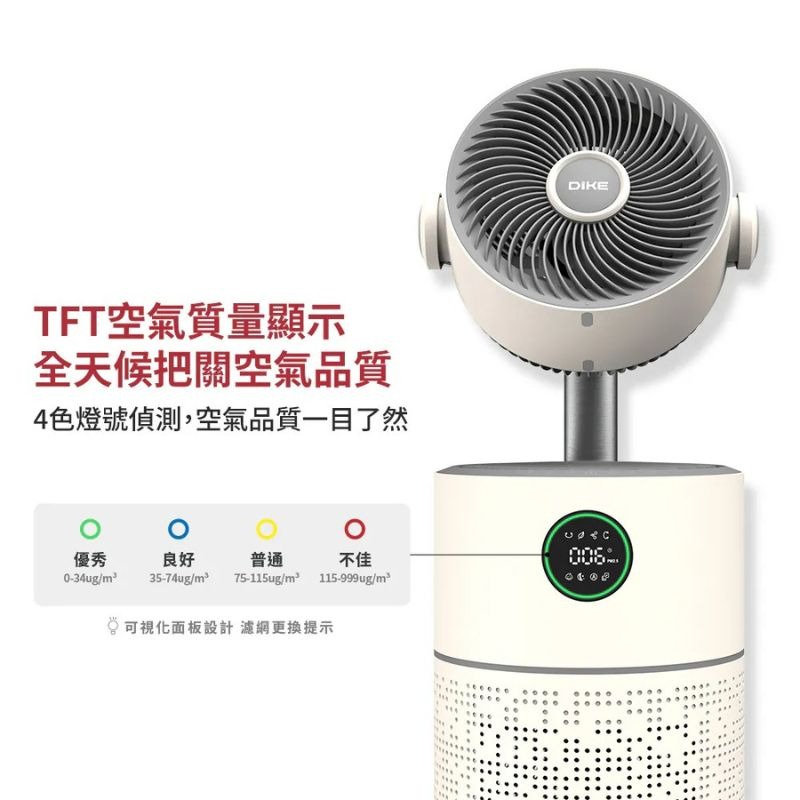 DIKE⚡️淨化者EVO 360°空氣循環二合一全效型抗敏清淨機_HCF630 空氣清淨機 循環扇 五年免耗材-細節圖10