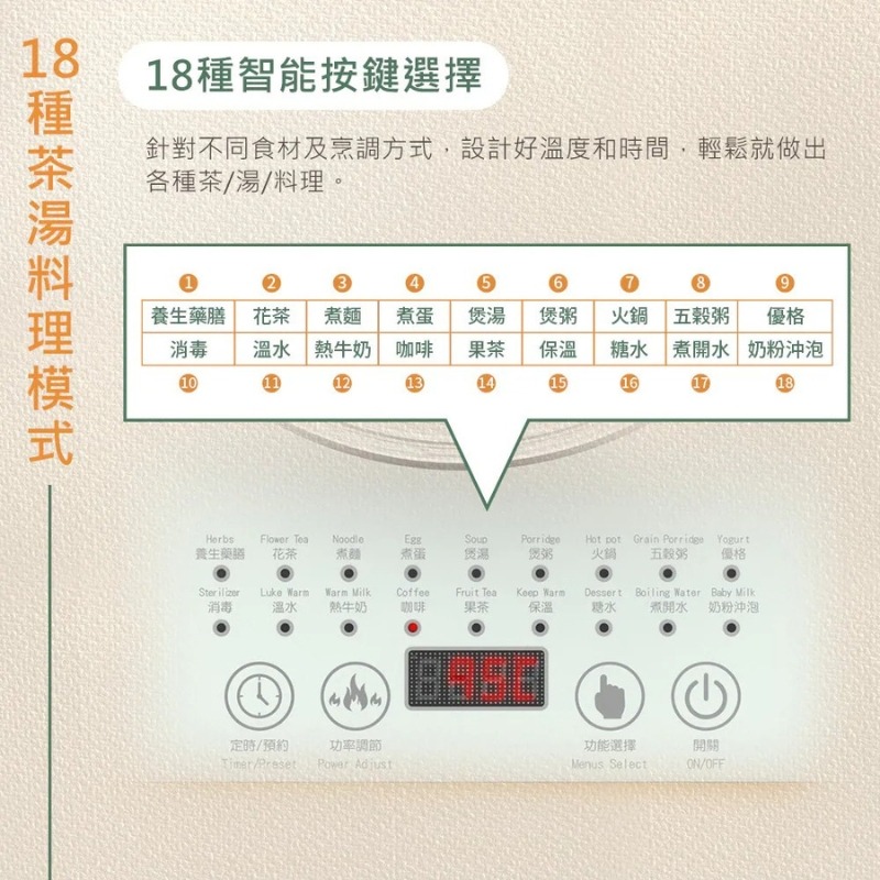DIKE⚡️多功能1.8L料理養生快煮壺電煮鍋 HCE200WT 煮蛋神器 泡奶消毒 租屋必備 防乾燒自動斷電 泡牛奶-細節圖4