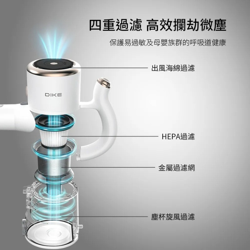 DIKE⚡️淨速吸無線手持吸塵器 特仕版_HCF130 吸塵器 手持吸塵器 無線吸塵器 超輕量吸塵器 綠光LED顯塵-細節圖8