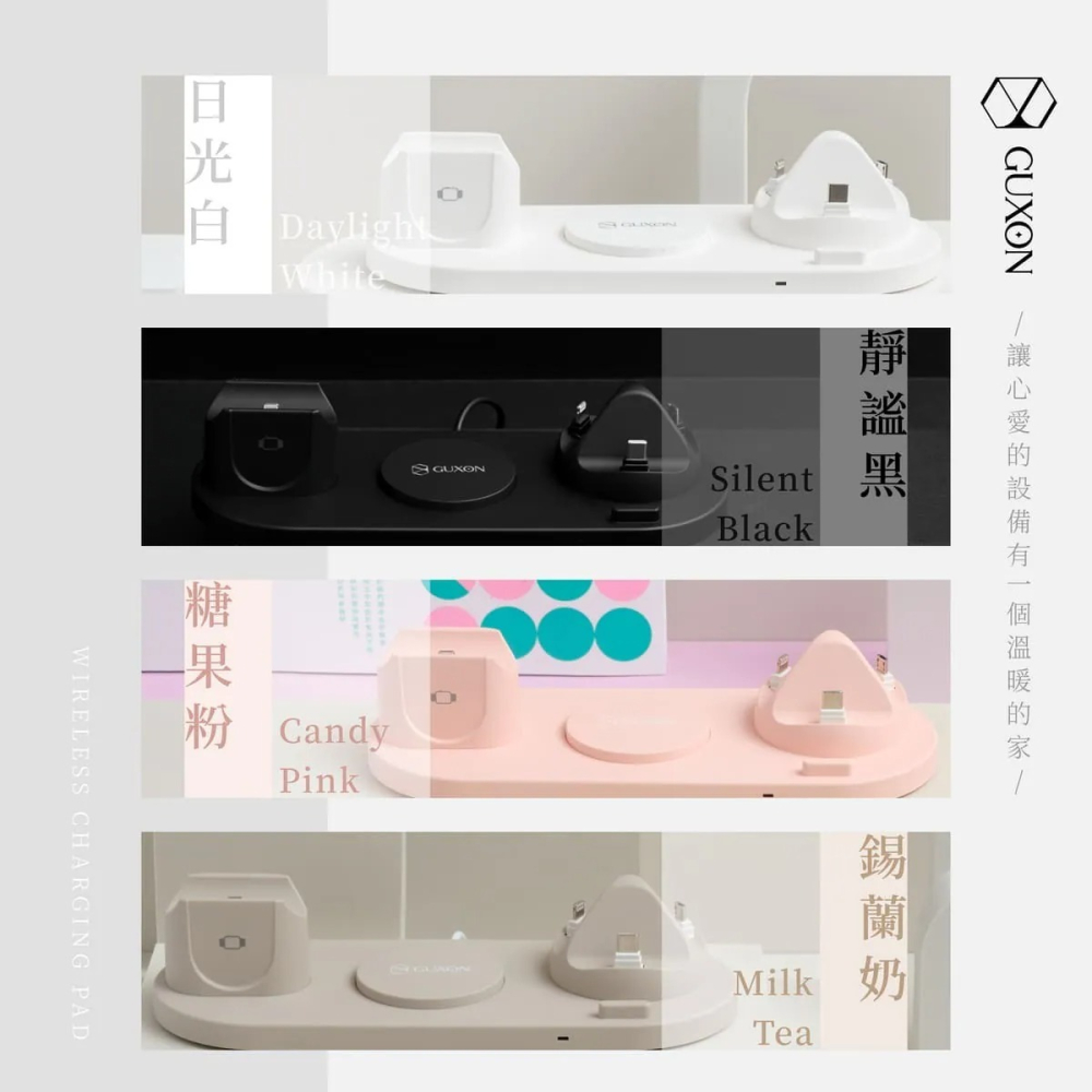 GUXON古尚⚡️六合一無線充電盤_GX07C 無線充電 可充手錶/耳機Airpods QC3.0快充 安卓蘋果通通可充-細節圖9