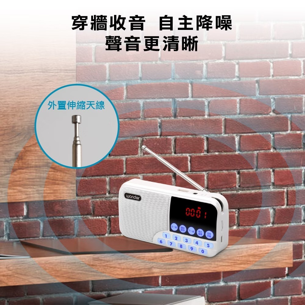 WONDER旺德⚡️藍牙/USB/TF/收音機 WS-T039U 多功能播放器 藍芽收音機 迷你音響 收音機 音樂播放器-細節圖3