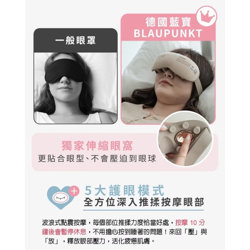 BLAUPUNKT 德國藍寶⚡️智能冷熱眼部按摩器_BPB-M18EU 護眼助眠 指壓設計 冷熱雙效 上班族必備 眼罩-細節圖6