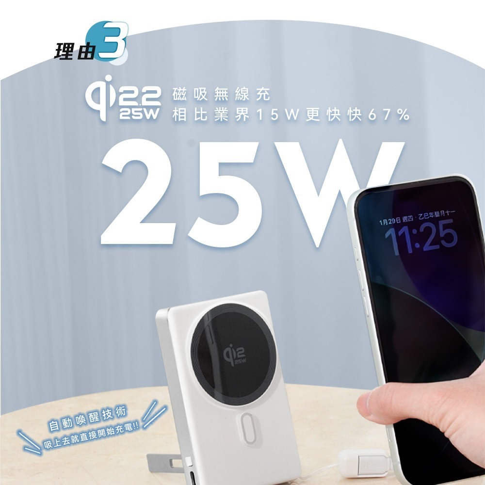 免運 WH標示 可上飛機 人因雷盾⚡️固態行動電源 10000mAh行動電源 附支架 PD45W 磁吸行動電源-細節圖8