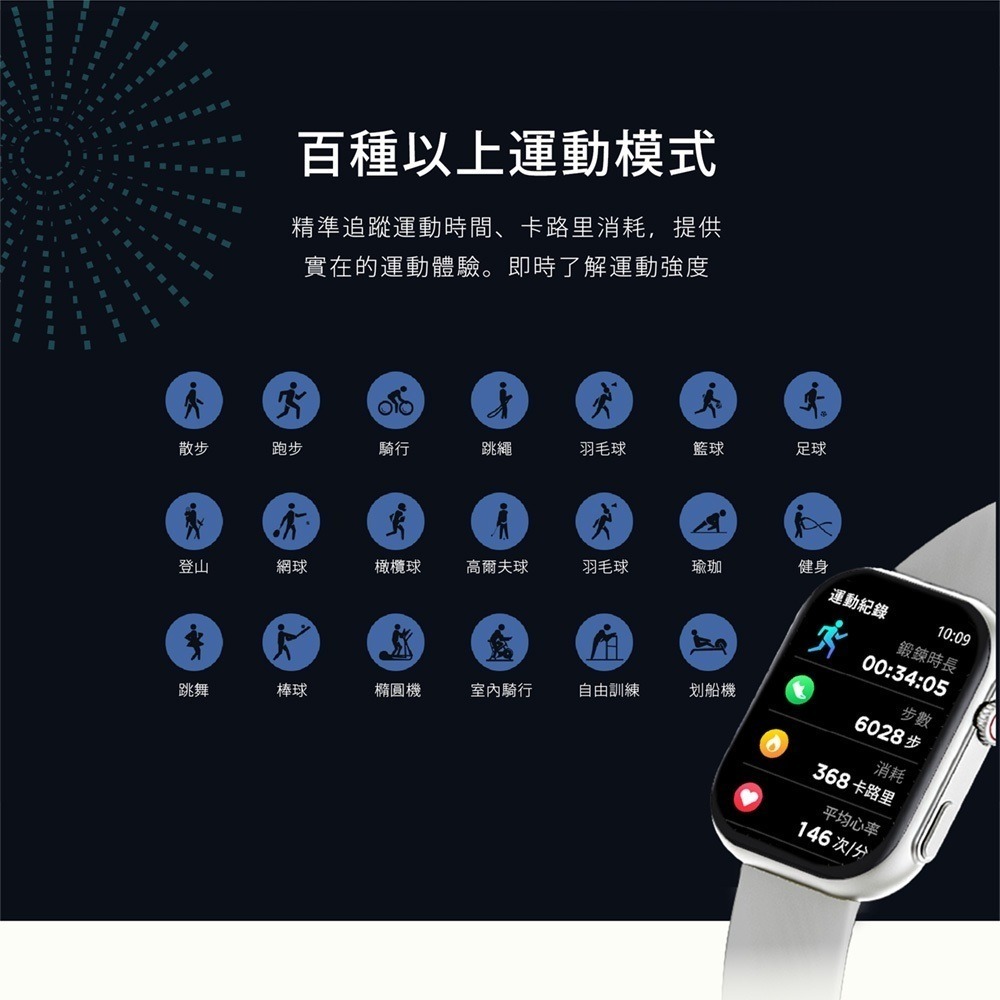 Ergotech人因科技⚡️SW350 晶曜智慧通話腕錶 IP68防水 血氧感測 運動手錶 心率偵測-細節圖4