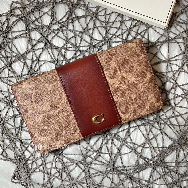 美國代購🇺🇸台現👉COACH專櫃長夾 專櫃 零錢袋 牛皮 老花 對開長夾 薄長夾-細節圖6