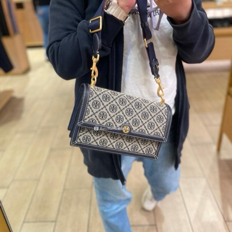 美國代購🇺🇸美現👉TORY BURCH專櫃 tb風琴包 tb大號風琴 tb老花風琴 栗子棕 海軍藍 肩背包 側背包-細節圖9