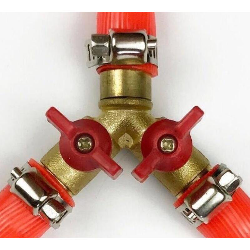 【炘朝時貨坊】三通黃銅 一分二瓦斯閥門 Y 型關閉球閥-細節圖2