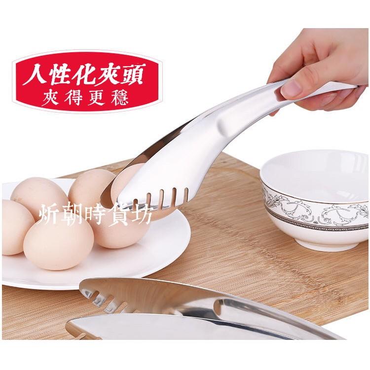 【炘朝時貨坊】加厚不銹鋼彎月食品夾、麵包燒烤牛排夾、麵條烘培夾、麵條夾、不鏽鋼食物夾-細節圖3
