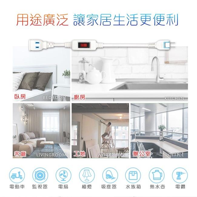 【職人の道具】KNS-202 旗艦型 2插延長中繼線-細節圖4