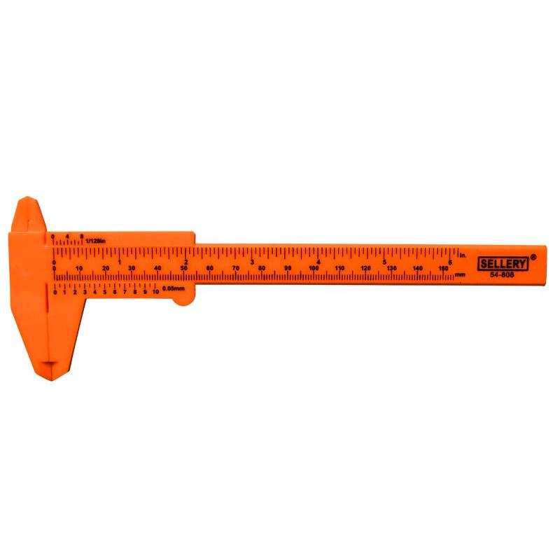 【職人の道具】54-808 塑膠卡尺-6＂ 橘色-細節圖2