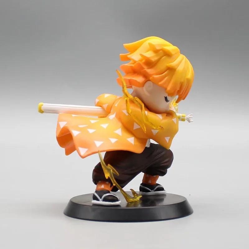 【軸心萌兔】鬼滅之刃 我妻善逸 雷之呼吸 戰鬥 特效 GK Q版可愛 玩具 公仔 模型 雕像 霹靂一閃 裝飾 禮品-細節圖3