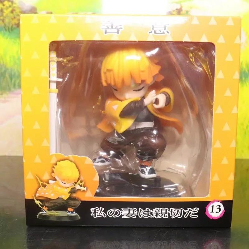 【軸心萌兔】鬼滅之刃 我妻善逸 雷之呼吸 戰鬥 特效 GK Q版可愛 玩具 公仔 模型 雕像 霹靂一閃 裝飾 禮品-細節圖5