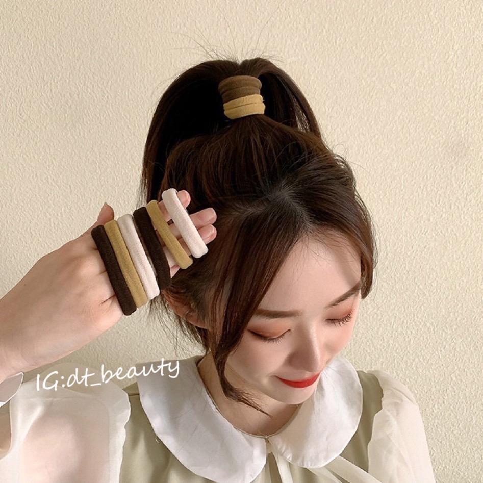 現貨 高彈性髮圈 莫迪色髮圈 黑色髮圈 橡皮筋 女紮 髮束 加粗高彈 髪圈 簡約 髮飾 造型髮圈 髪飾-細節圖6