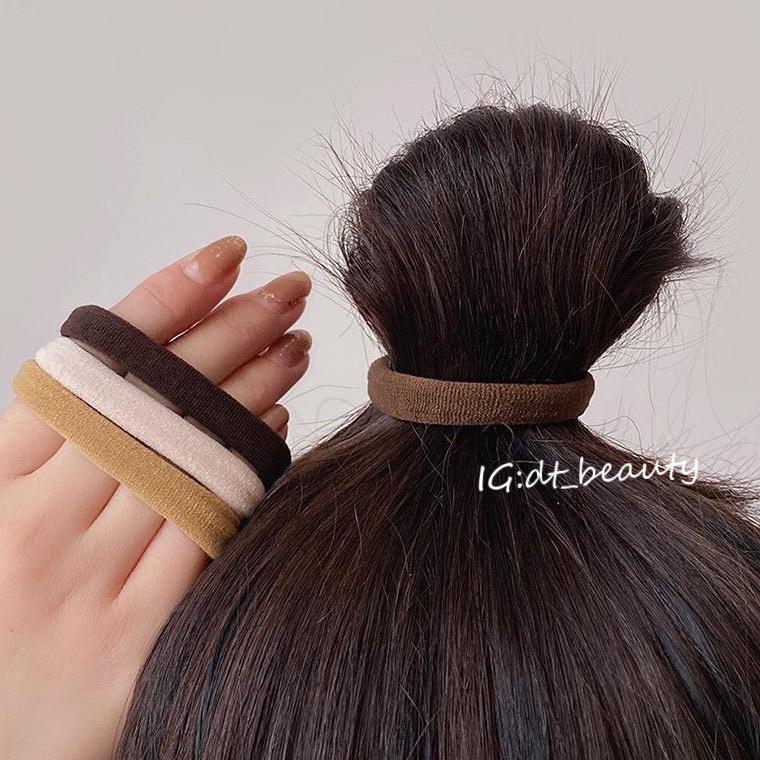 現貨 高彈性髮圈 莫迪色髮圈 黑色髮圈 橡皮筋 女紮 髮束 加粗高彈 髪圈 簡約 髮飾 造型髮圈 髪飾-細節圖7