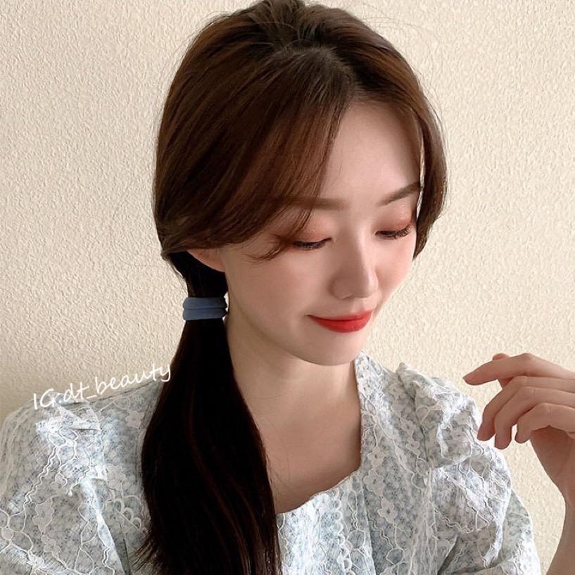 現貨 高彈性髮圈 莫迪色髮圈 黑色髮圈 橡皮筋 女紮 髮束 加粗高彈 髪圈 簡約 髮飾 造型髮圈 髪飾-細節圖8